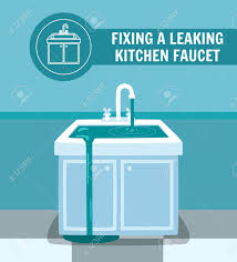 Read this guie that how to fix kitchen faucet leak and do it your self. Fixing Leaking Kitchen Faucet Banner Water Overflow Washstand Royalty Free Cliparts Vectors And Stock Illustration Image 123347603