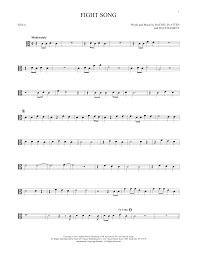 Free beginner viola sheet music with piano accompaniment for students that are just getting started. Fight Song Sheet Music Rachel Platten Viola Solo