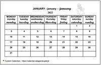 Free Monthly 2022 Calendar Customizable 2022 Agenda