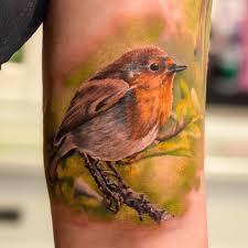 Sparrow in black and grey. Top 91 Best Robin Tattoo Ideas 2021 Inspiration Guide
