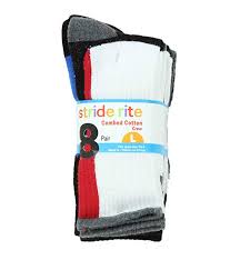 stride rite boys combed cotton crew socks 8 pack