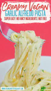 Creamy Garlic Pasta Vegan Guide To The Galaxy Recipe Creamy Garlic Pasta Pasta Recipes Alfredo Dairy Free Alfredo Sauce