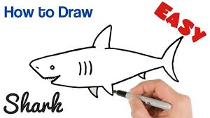 2.draw your mouth and sharp teeth. How To Draw A Shark Easy Step By Step Youtube