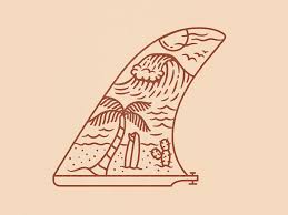 Deserted Beach Surf Drawing Surf Artwork Surfboard Art