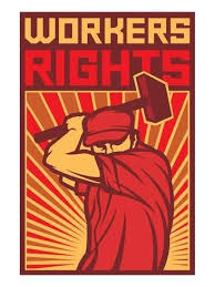Stylized Workers Rights Poster Premium Giclee Print Art Com Retro Illustration Retro Poster Posters Art Prints