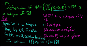 Determine If W Is A Subspace Of A Vector Space V Maths Exam Math Videos Calculus