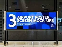 Airport Ad Screen Mock Ups 4 In 2020 Mocking Mockup Outdoor Advertising