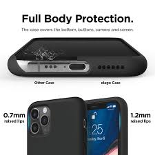 حافظة ايلاجو لجهاز ايفون 11 برو بطانة ناعمة من الألياف الدقيقة مضادة للخدش مضادة لبصمات الأصابع حافظة سيليكون سائلة اسود Es11sc58 Bk Amazon Ae