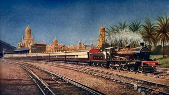 Mumbai-Pune express train illustration from 1900s
