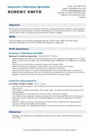 collections specialist resume samples