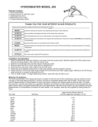 hydromaster model 206 manualzz com