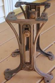 Antique Columbia Adjustable Industrial Cast Iron Metal Desk Table Base Legs Cast Iron Table Base Metal Table Base Vintage Metal Table