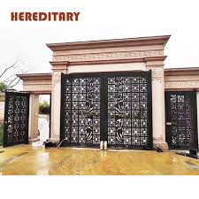 Therefore it's good if you want to build a gate thinking about the best design for your home. China New Special Pattern Decoration Custom Garden Remote Control Main Gate Home Design Carved Iron Aluminum Gate China Garden Gate Outdoor Main Gate