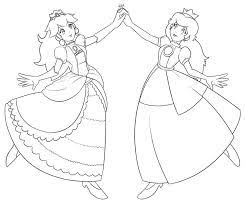 Download or print this amazing coloring page: Princess Daisy And Peach Coloring Pages Coloring Home