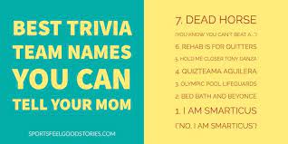 Oct 11, 2019 · trivia team names from the office. Funny Trivia Team Names To Make A Statement And Set The Tone