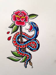 Traditional Snake And Rose Outline Traditional Tattoo Traditional Snake Tattoo American Traditional Tattoo Because i felt so it, i described this painting this time. traditional snake and rose outline