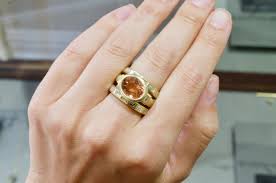 Authentic sneakers, streetwear, electronics, collectibles, handbags, watches and more. Faye Kim 18 Karat Gold Apricot Imperial Topaz Diamond Baguette Ring At 1stdibs