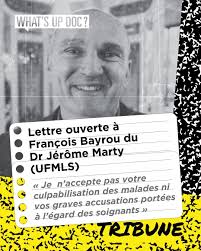 Après plusieurs jours de réflexion, de sidération même, Dr Jérôme Marty,  Président de l'UFMLS, a pris la plume pour répondre à François Bayrou et à  son plan d'économie de 5 milliards. Lien