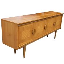 72 Vintage Mid Century H Lait And Sons Inlaid Teak Credenza 1stdibs Com Teak Credenza Vintage Storage Storage