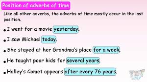 Adverbs of time and definite frequency say when or how often something happens. Position Of Adverbs English Grade 4 5 Tutway Youtube