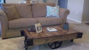Factory cart coffee accent table, 45 x 17 x 29.5, rustic espresso/antique black,70084 Factory Carts To Coffee Tables Ana White
