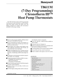 I also have an eim, so i'm wondering if i need just a basic thermostat or specific thermostat that will work with my heating/cooling system (i.e., to. Chronotherm Iii Heat Pump Thermostats Manualzz