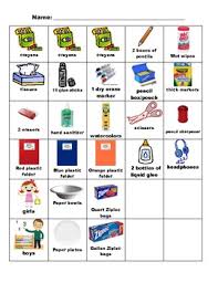 Student Centered Chart For Collecting Student School Supplies