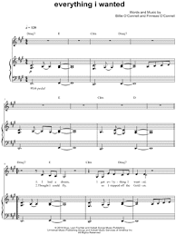 Billie Eilish Everything I Wanted Sheet Music In A Major Transposable Download Print Sku Mn0204507