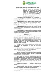 Esta é a terceira operação da pf sobre coronavírus que tem como alvo um governador de estado. Wilson Lima Decreta Situacao De Emergencia E Anuncia Novas Medidas De Prevencao Ao Covid19 By On Line Editoria Portal A Critica Issuu