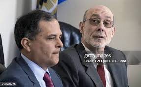 Adrian Simons and Jorge Villegas, lawyers representing the Peruvian... News  Photo