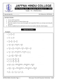Both parts have internal choices. Grade 10 Maths Worksheet 02 Jhc Maths Science Papers Facebook