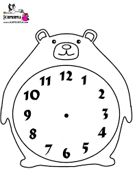 Ayi Saat Boyama Sayfasi Okul Oncesi Okul Ogrenme