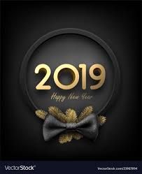 Black And Gold 2019 Happy New Year Background With Vector Image On Vectorstock Happy New Year Background Happy New Year Images New Years Background
