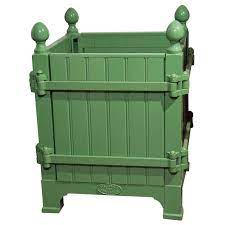 The timber can be left au natural or finished with teak oil which enriches both the colour and grain. Oak And Iron Versailles Planter Boxes At 1stdibs
