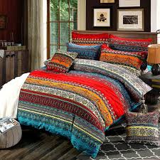 Luxury beds and bed frames for king. Amazon Com Bohemian Duvet Cover Set King Colorful Floral Boho Striped Bedding Set Ultra Soft Microfiber Double Duvet Cover Southwestern Indian Tribal Reversible Bedding Exotic Style Decor Boho Comforter Cover Kitchen Dining