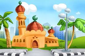 Gambar masjid kartun tempat untuk dikunjungi outdoor decor kids. Masjid Kartun Gambar