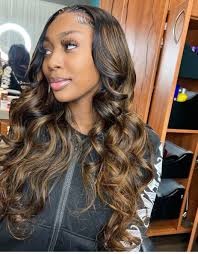 Glueless 4/27 highlight wig Lace front brazilian body wave wig