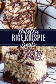 Nutella Rice Krispie Treats Recipe With Chocolate Chips Recipe Nutella Rice Krispie Treats Rice Krispy Treats Recipe Krispie Treats Recipe