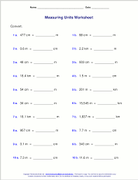 metric measuring units worksheets