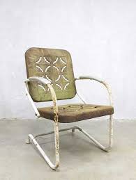 Chartier solid wood rocking adirondack chair. Vintage Metal Lawn Chair Patio Outdoor Rocking Chair American Vinterior