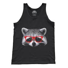 The raccoon spy glasses is a clothing item worn on the face. Unisex Raccoon With Glasses Tank Top Boredwalk