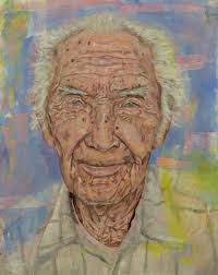 Oil Painting, Original, Old Man, Happy, Abstract Background, Elderly, Well  Worn