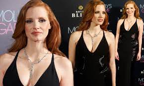 Jessica Chastain attends Molly's Game premiere in Madrid | Daily Mail Online