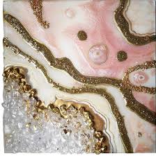 To accelerate cure, add 1 drop of lr white accelerator to 20ml lr gold resin/benzoyl peroxide mixture. Gold Pink Rose Geode Art Marble Art Geode Wall Art Resin Art Resin Painting Original 12x12 Painting By Alexandra Dobreikin Saatchi Art