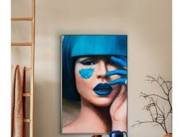 Lienzo impreso mujer Alma azulado 80x120 Schuller