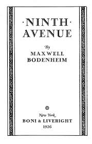 Ninth Avenue, by Maxwell Bodenheim—A Project Gutenberg eBook