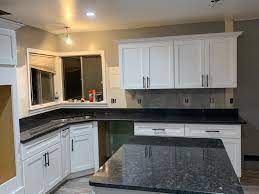 Our team of kitchen designers and stone specialists helped this customer with this dream kitchen remodel! Ca Cabinets White Shaker Steel Grey Granite Facebook