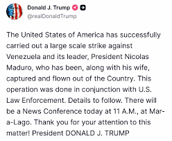 U.S. President Donald J. Trump announces the successful capture of ...
