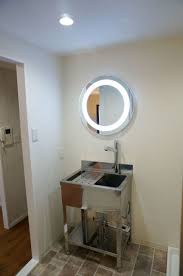 施工事例 洗面 厨房用のステンレスシンクがスタイリッシュな洗面台へ 洗面台 マイホーム 間取り シンク