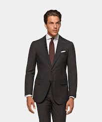 Home apparel suits dark grey suit comfort fit. Dark Grey Check Sienna Suit Pure Tropical Wool Single Breasted Suitsupply Online Store